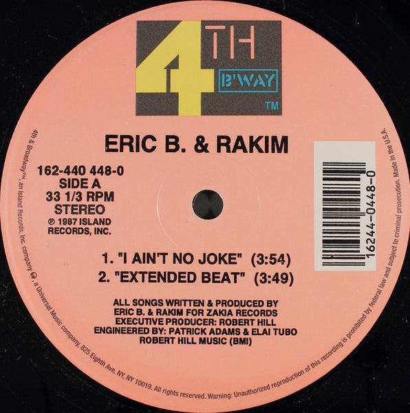 Eric B. & Rakim : I Ain't No Joke (12", RE)