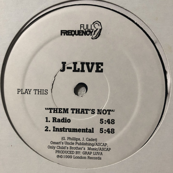 J-Live : Them That's Not (12", Promo)