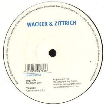 Wacker & Zittrich : Bladafum / Consumenta (12")