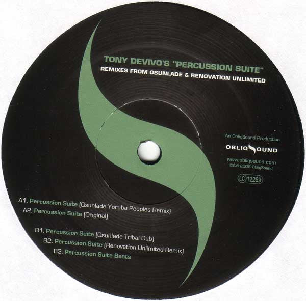 Tony Devivo : Percussion Suite (Remixes) (12")