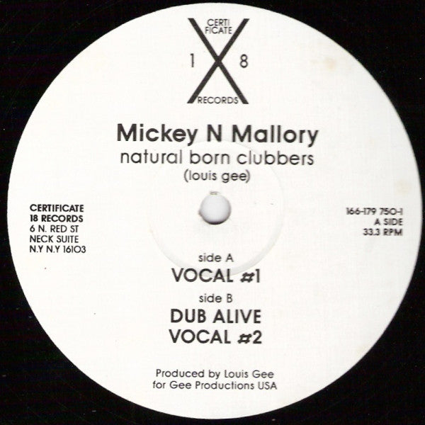 Mickey N Mallory : Natural Born Clubbers (12")