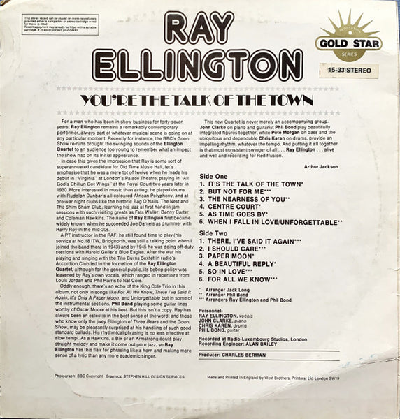 Ray Ellington : You're The Talk Of The Town (LP)