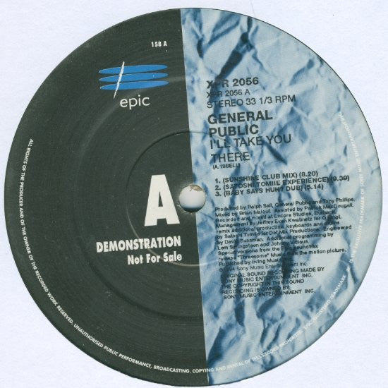 General Public : I'll Take You There (12", Promo)