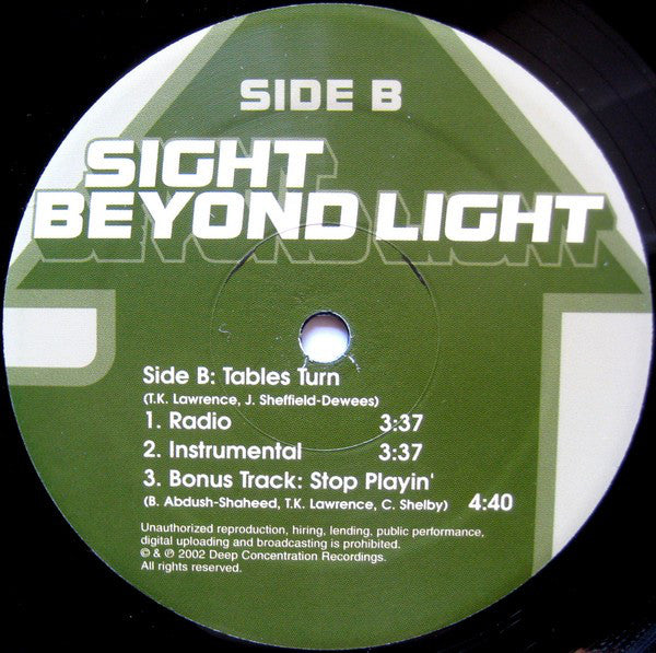 Sight Beyond Light : Have Faith / Tables Turn (12")