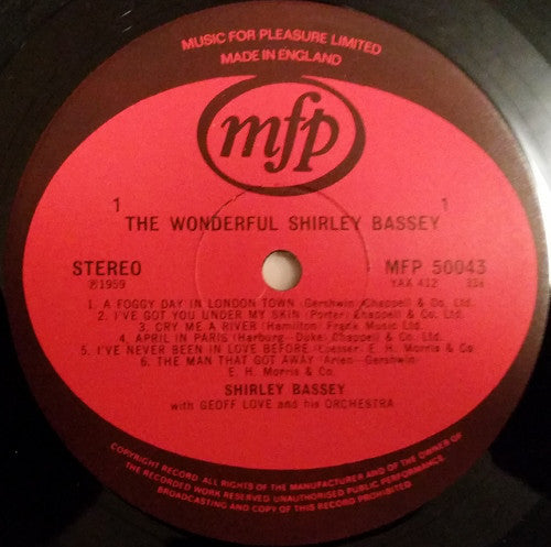 Shirley Bassey With Geoff Love & His Orchestra : The Wonderful Shirley Bassey (LP, Album, RE)