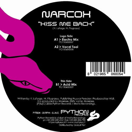 Narcox : Kiss Me Back (12")