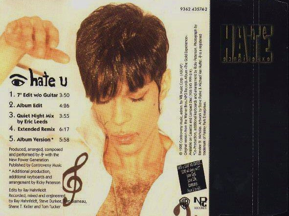 The Artist (Formerly Known As Prince) : I Hate U (CD, Single)