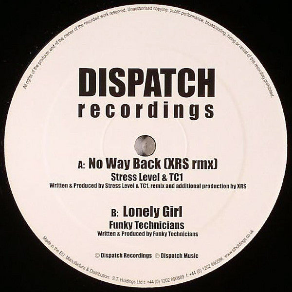 Stress Level & TC1 / Funky Technicians : No Way Back (XRS Remix) / Lonely Girl (12")