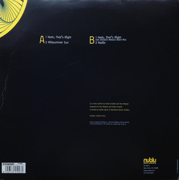 Our Theory : Yeah, That's Right (12")