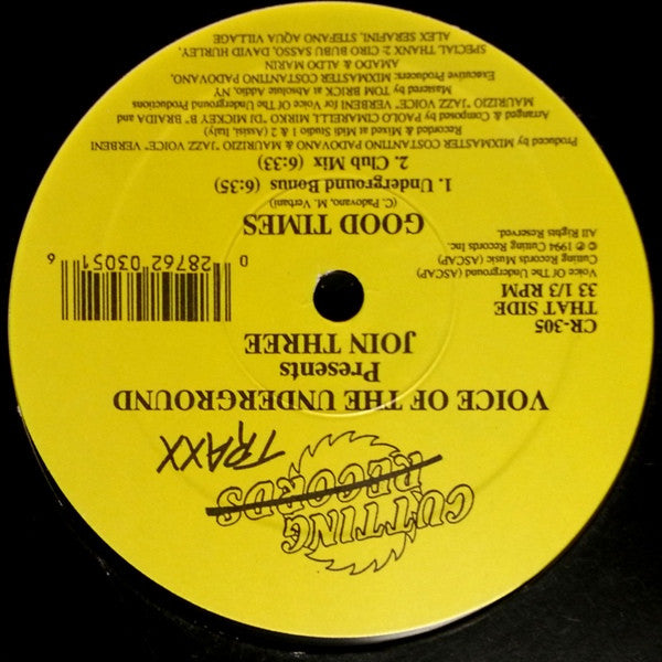 Voice Of The Underground Presents Join Three : Good Times (12")