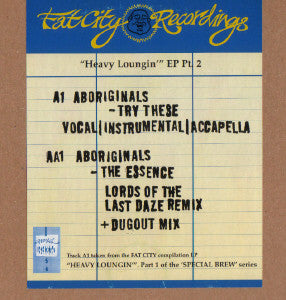 Aboriginals : Special Brew - Heavy Loungin' EP Pt. 2 (12", EP)