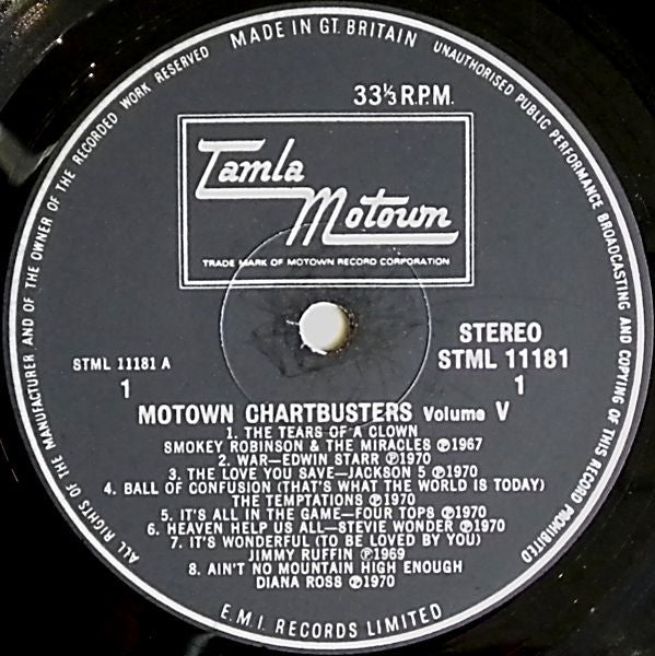 Various : Motown Chartbusters Vol. 5 (LP, Comp)