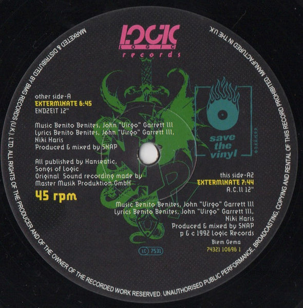 Snap! Featuring Niki Haris!* : Exterminate! (12", Single)