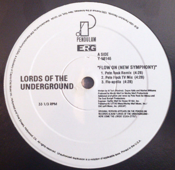 Lords Of The Underground : Flow On (New Symphony) (12", Unofficial)