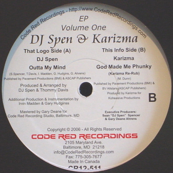 DJ Spen & Karizma : EP Volume One (12")
