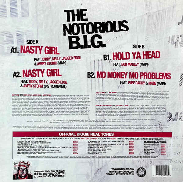 Notorious B.I.G. Feat. P. Diddy, Nelly, Jagged Edge (2) & Avery Storm : Nasty Girl (12")
