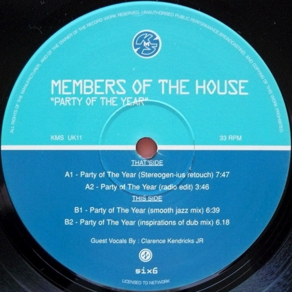 Members Of The House : Party Of The Year (12")