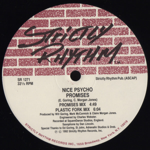Nice Psycho : Promises / Tonite (12")