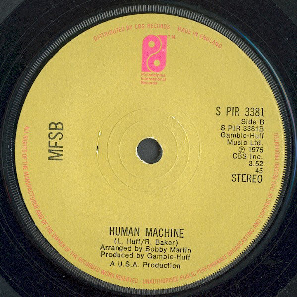 MFSB : Sexy (7", Single, Sol)