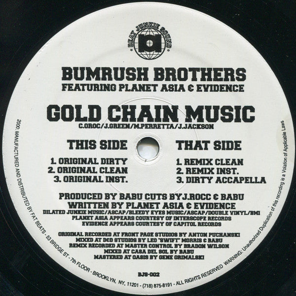 Bumrush Bros. : Gold Chain Music (12")