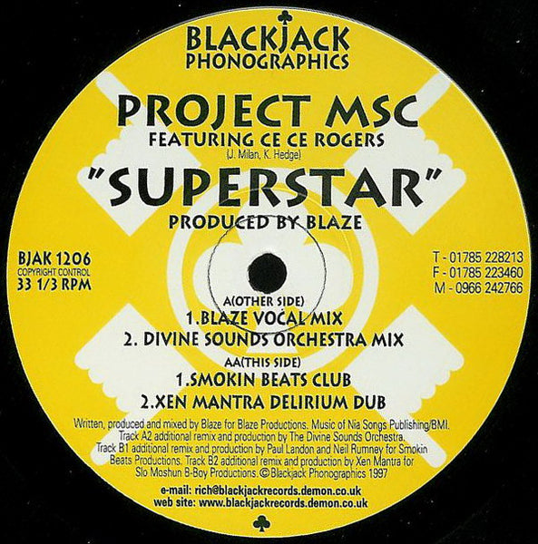 Project MSC Featuring Ce Ce Rogers : Superstar (12")