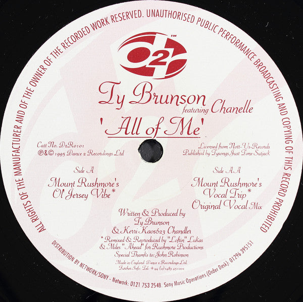 Tyrone Brunson Featuring Chanelle : All Of Me (12")