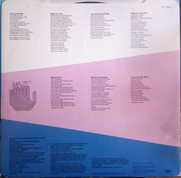 Maze Featuring Frankie Beverly : We Are One (LP, Album)