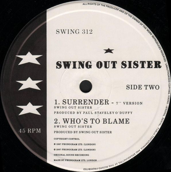 Swing Out Sister : Surrender (12", Single)