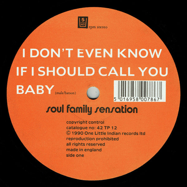 Soul Family Sensation : I Don't Even Know If I Should Call You Baby (12")