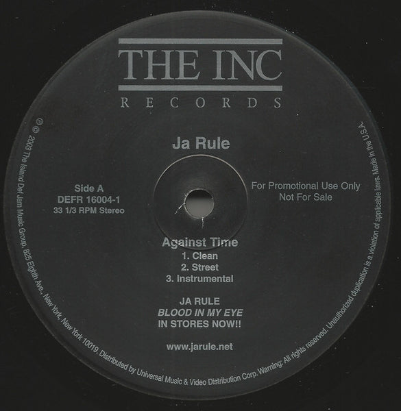 Ja Rule : Against Time / Ni**as & B**ches (12", Promo)