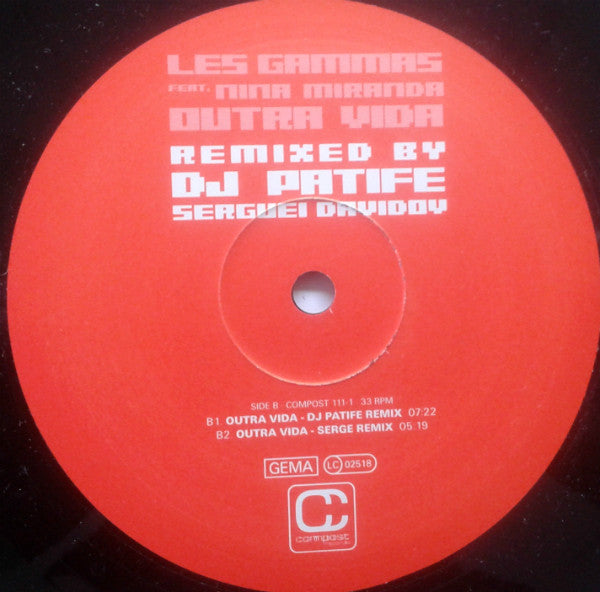 Les Gammas Feat. Nina Miranda : Outra Vida (12")
