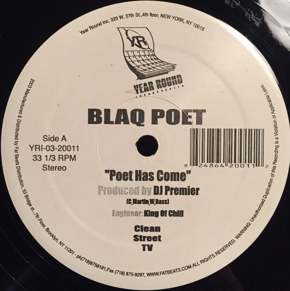 Blaq Poet : Poet Has Come / A Message From Poet (12")