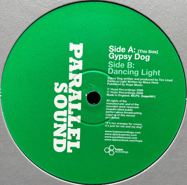 Parallel Sound : Gypsy Dog / Dancing Light (12")