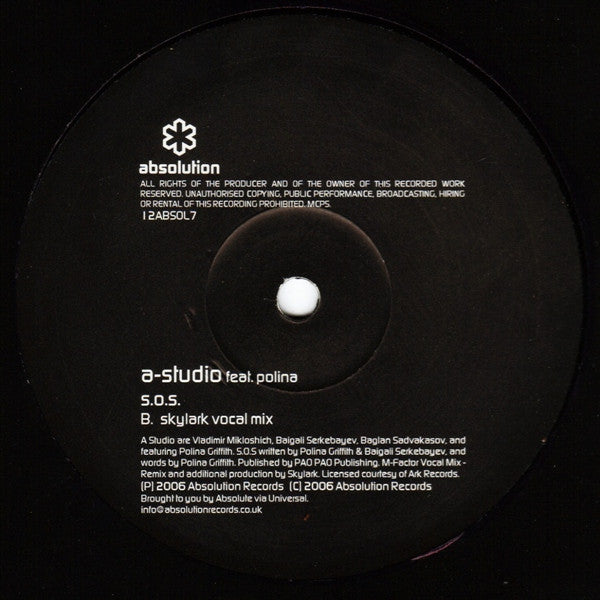 A-Studio* Feat. Polina : S.O.S. (12")