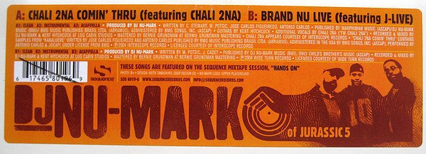 DJ Nu-Mark : Chali 2NA Comin' Thru / Brand Nu Live (12")