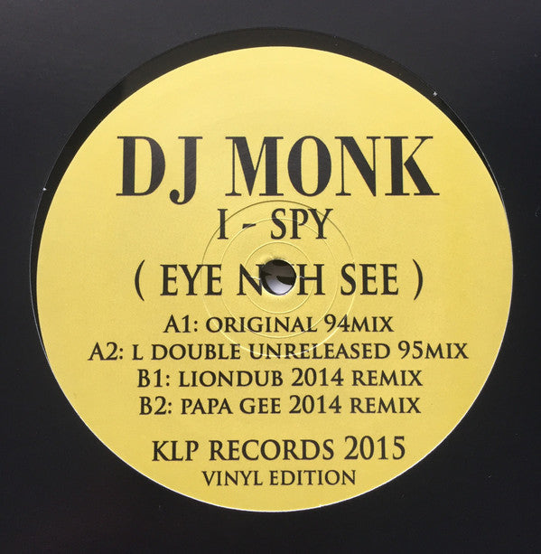 DJ Monk (2) : I Spy (Eye Nuh See)  (12", Single)