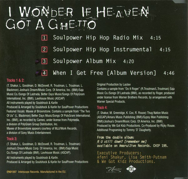 2Pac : I Wonder If Heaven Got A Ghetto (CD, Single)