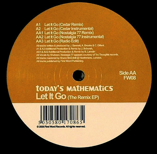 Today's Mathematics : Let It Go (Remix EP) (12", EP)