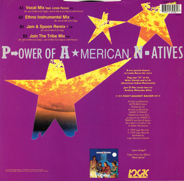 Dance 2 Trance : P.ower Of A.merican N.atives (12", Single)