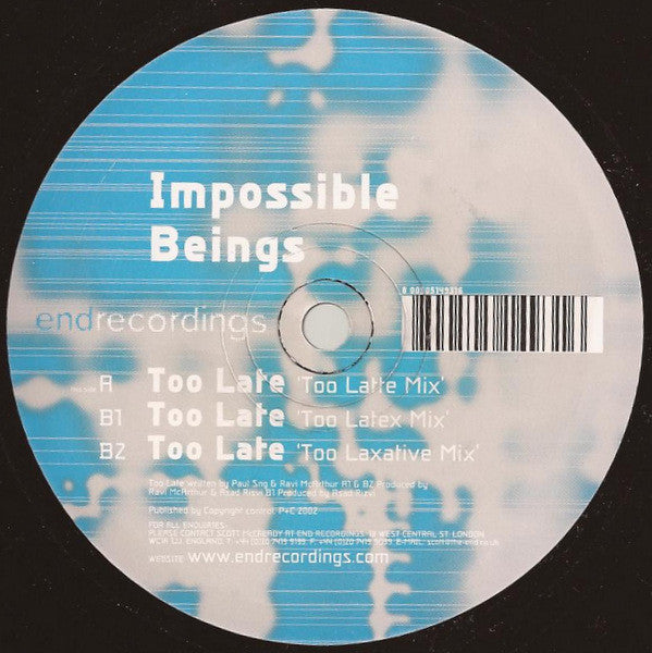 Impossible Beings : Too Late (12")
