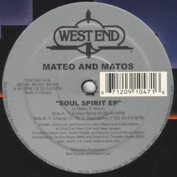 Mateo & Matos : Soul Spirit EP (12", EP)