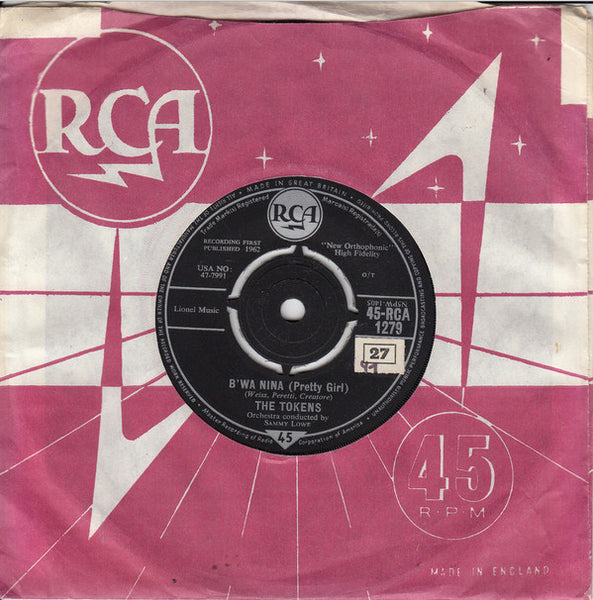 The Tokens : B'wa Nina (Pretty Girl) / Weeping River (7", Single)