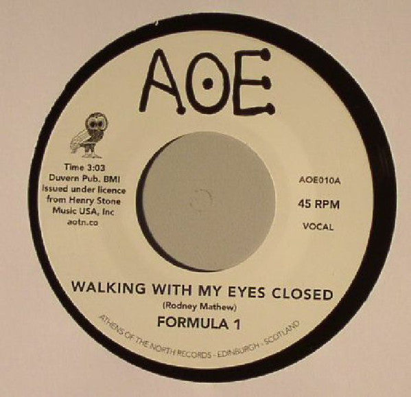 Formula 1 (8) : Walking With My Eyes Closed (7", Single, RE)