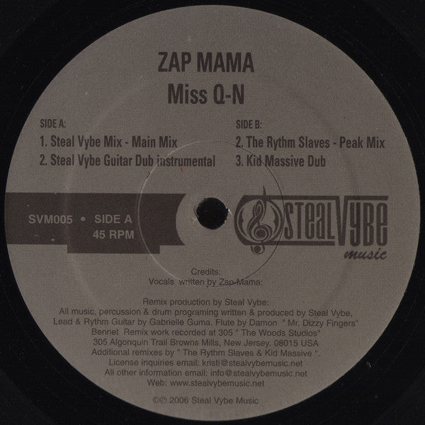 Zap Mama : Miss Q-N (12")