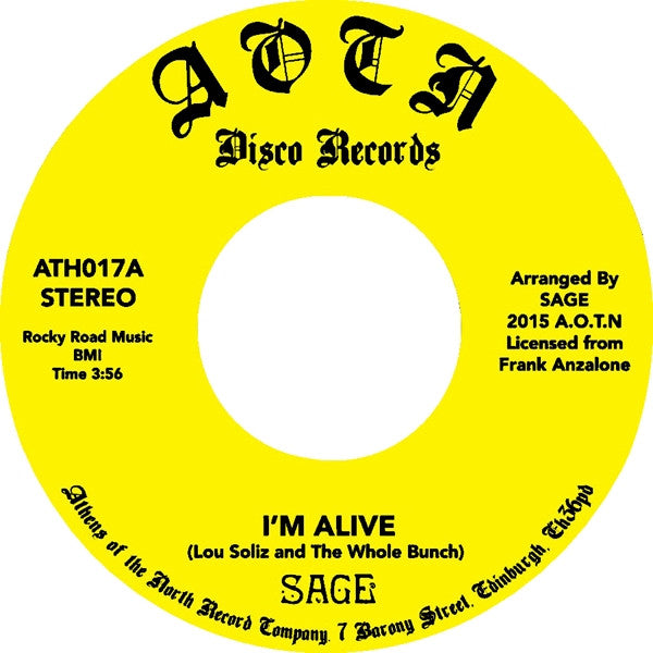 Sage (16) : I'm Alive / Song For Yvonne (7", RE, RM)