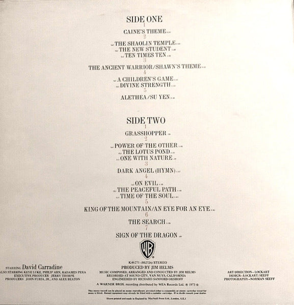 Jim Helms : Kung Fu - Music & Dialogue From The Warner Bros. T.V. Series (LP)