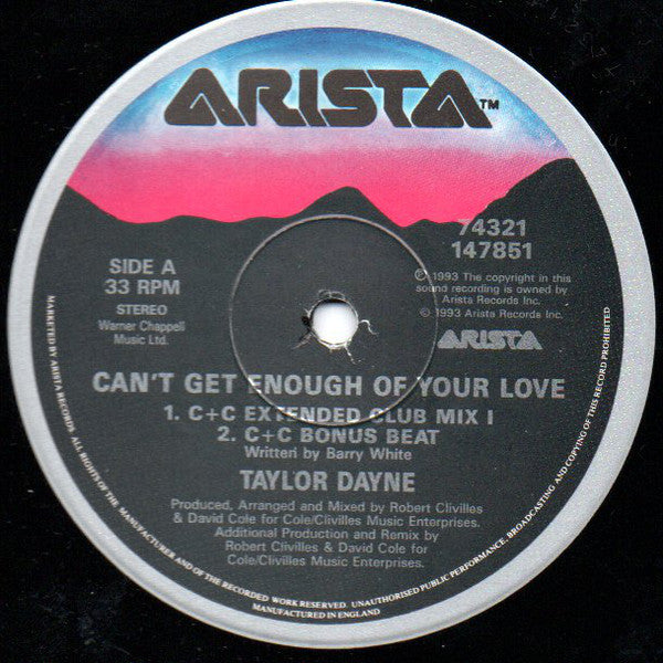 Taylor Dayne : Can't Get Enough Of Your Love (12")