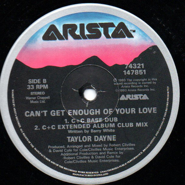 Taylor Dayne : Can't Get Enough Of Your Love (12")