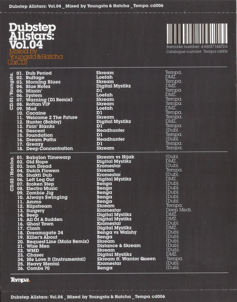 Youngsta & DJ Hatcha : Dubstep Allstars: Vol.04 (2xCD, Comp, Mixed)