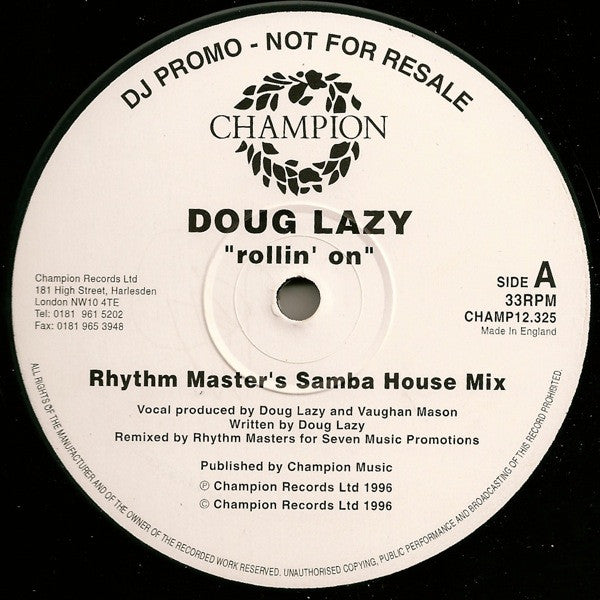 Doug Lazy : Rollin' On (2x12", Promo)